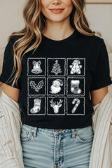 US3001-E3215 Christmas Icons Graphic Tee $12.5