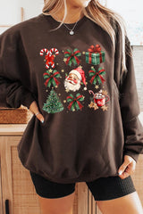 UL180-E3217 Santa Gifts & Bows Christmas Graphic Sweatshirt $20
