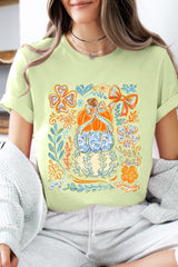 US3001P-E3153 Floral Pumpkin Stack Graphic Plus Tee $16