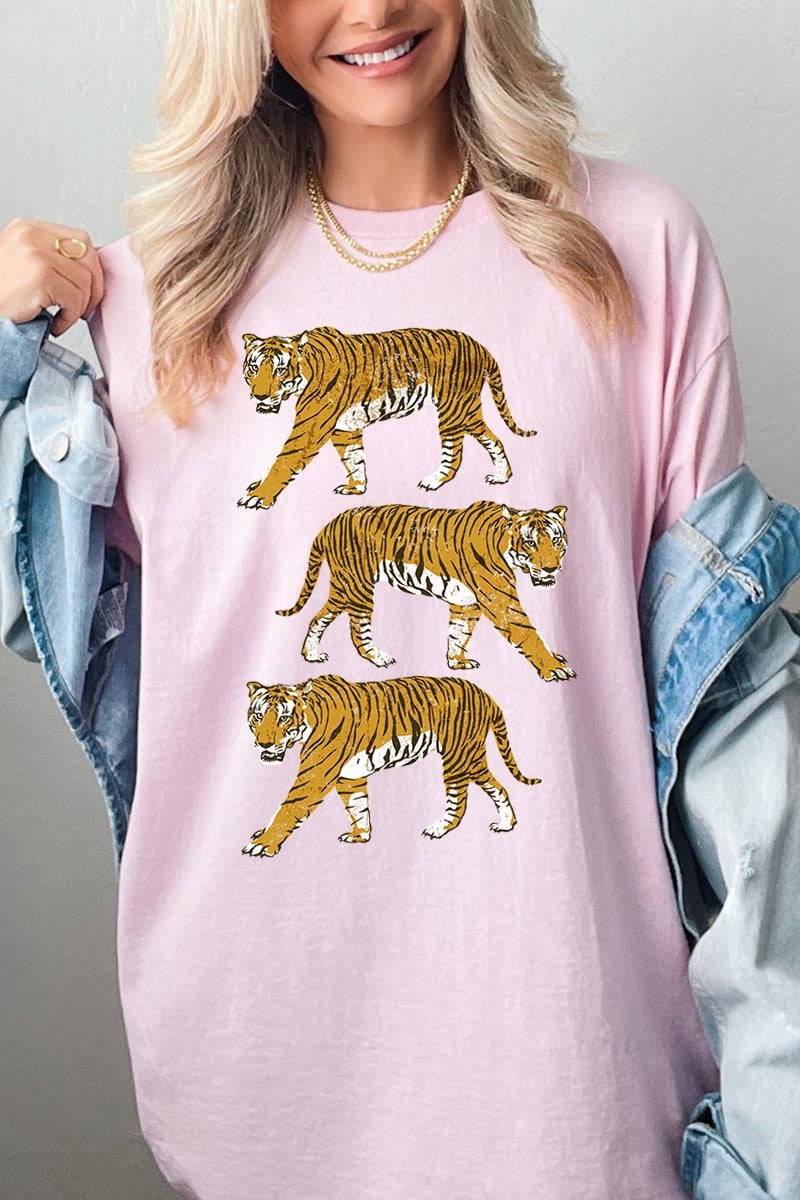 5000P-E3104 Retro Tigers Graphic Plus Heavy Cotton Tee $12.75