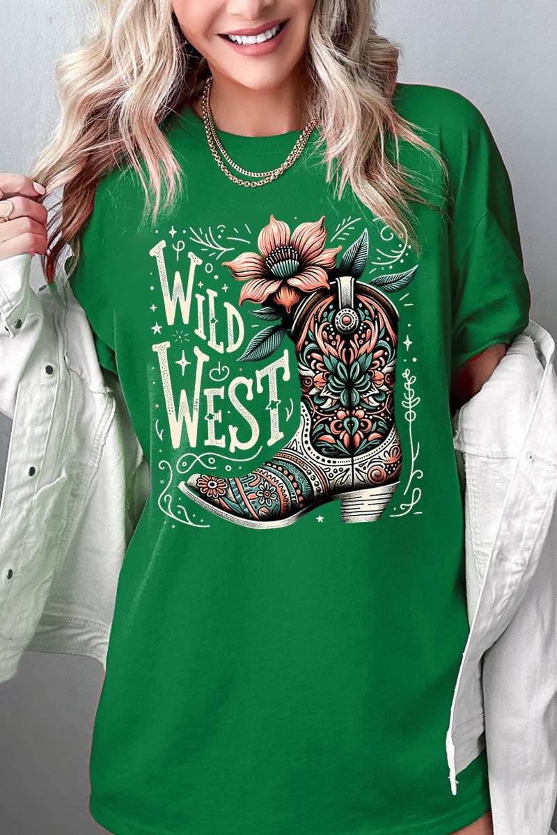 5000P-E3100 Wild West Cowgirl Boot Plus Heavy Cotton Tee $12.75