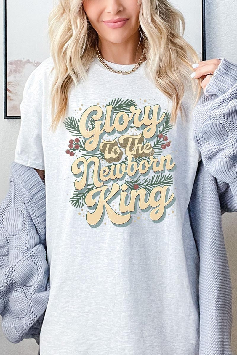 5000P-E3220 Glory to the Newborn King Graphic Plus Heavy Cotton Tee $12.75