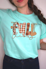 US3001P-E3071 Fall Vibes Rustic Script Graphic Plus Tee $16