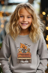 UL180B-E3150Z Halloween Truck Dogs Kids Graphic Sweatshirt $20