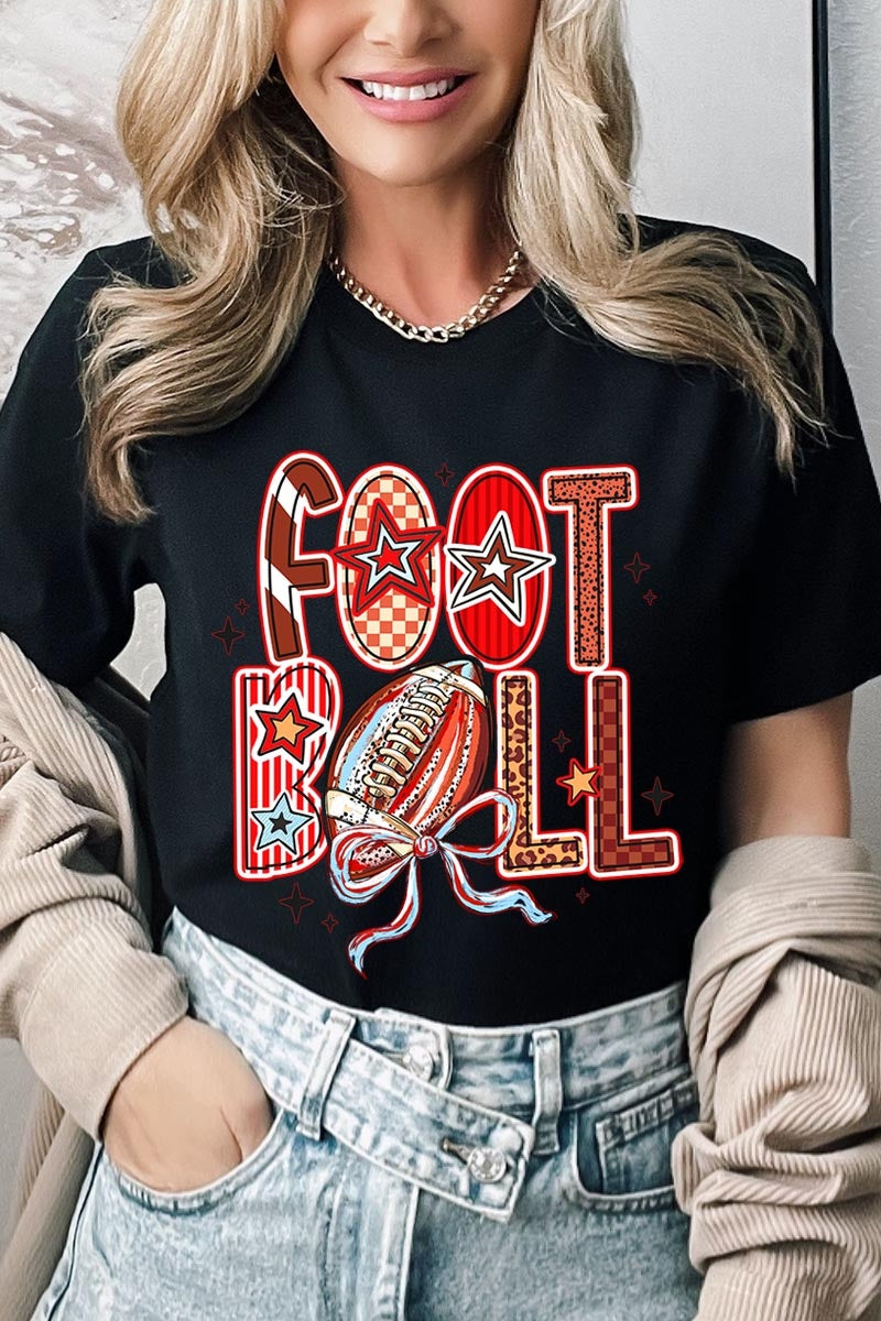 US3001P-E3053 Brushstroke Football Graphic Plus Tee $16