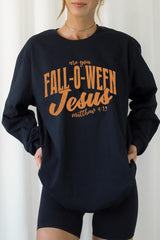 UL240P-E3143 Are You Fall O Ween Jesus Plus Long Sleeve Tee $17