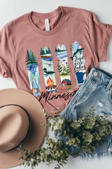 US3001P-E3061MN Minnesota State Brushstroke Graphic Plus Tee $16