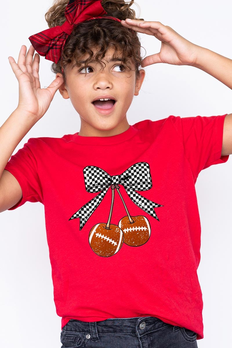 US3001Y-E3055Z Football Cherries Kids Graphic Tee $11
