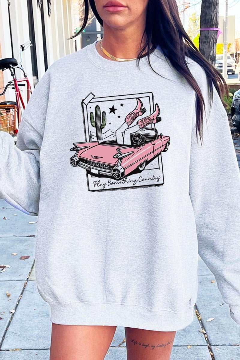 UL180-E3098 Play Something Country Graphic Sweatshirt $20