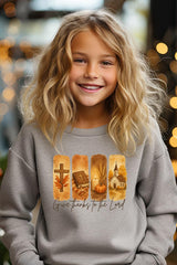 UL180B-E3169Z Give Thanks To The Lord Kids Graphic Sweatshirt $20