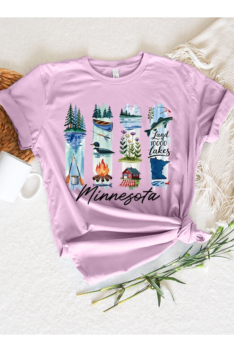 US3001-E3061MN Minnesota State Brushstroke Graphic Tee $12.5