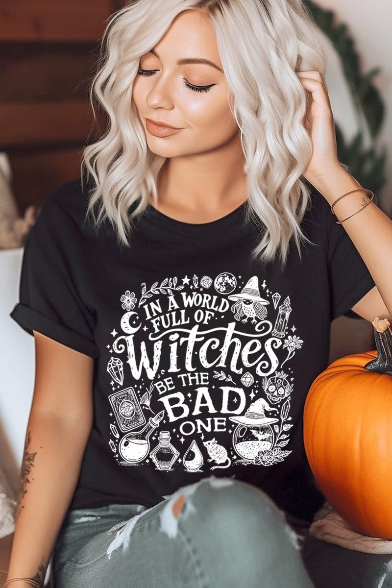 US3001-E3139 In a World of Witches Graphic Tee $12.5
