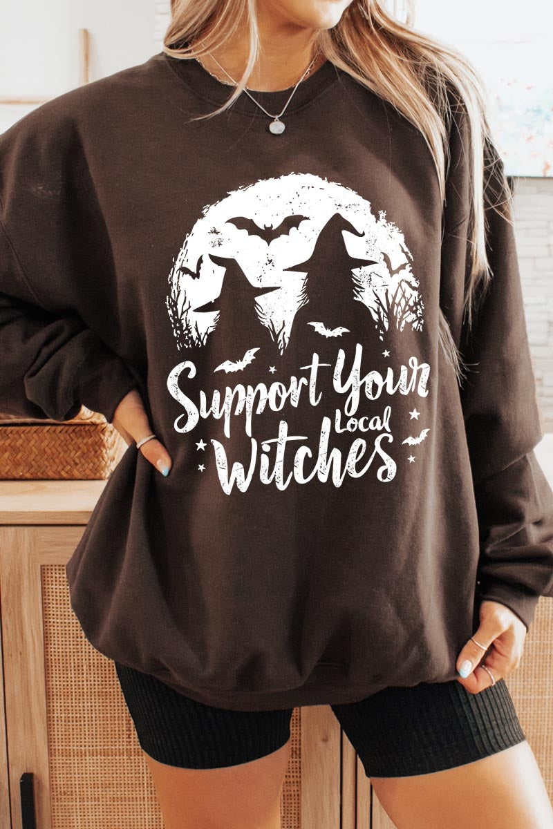 UL180-E3161 Local Witches Halloween Graphic Sweatshirt $20