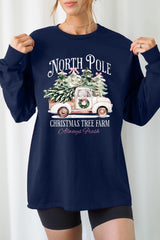 UL240P-E3174 North Pole Christmas Graphic Plus Long Sleeve Tee $17