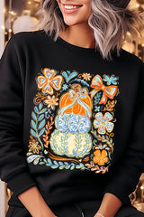 UL180P-E3153 Floral Pumpkin Stack Graphic Plus Sweatshirt $25
