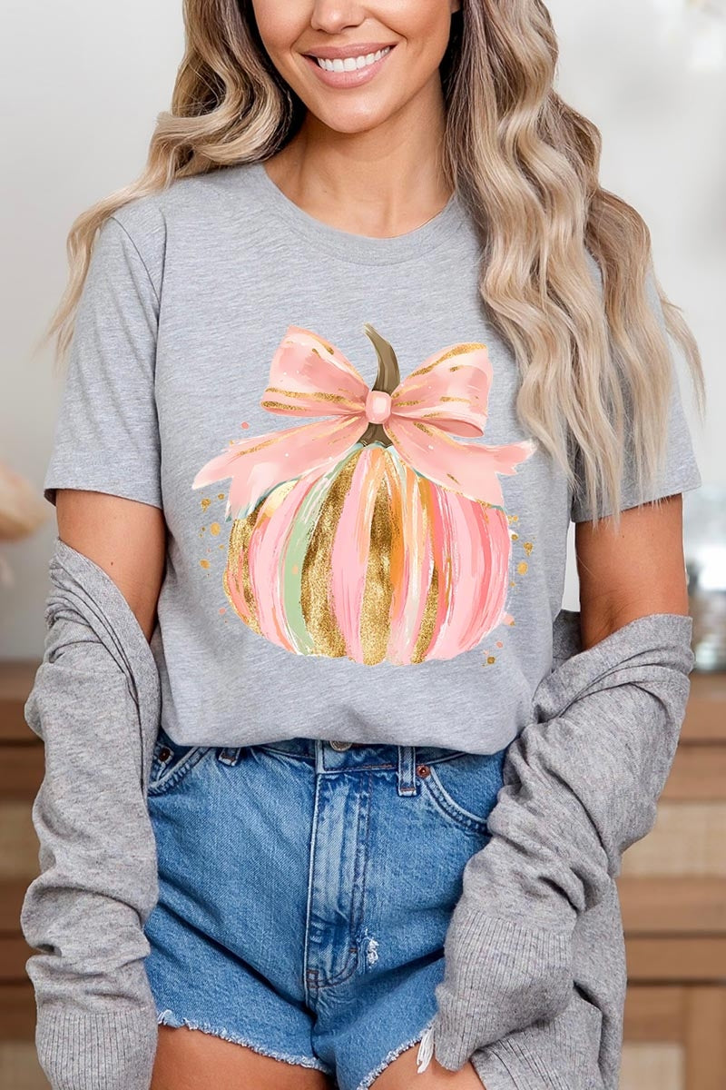 US3001-E3083 Brushstroke Pumpkin Graphic Tee $12.5