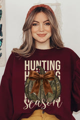 UL180P-E3190 Hunting Pumpkin Bow Graphic Plus Sweatshirt $25