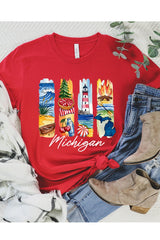 US3001-E3061MI Michigan State Brushstroke Graphic Tee $12.5