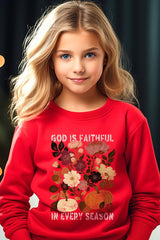 UL180B-E3171Z Faithful In Every Season Kids Graphic Sweatshirt $20
