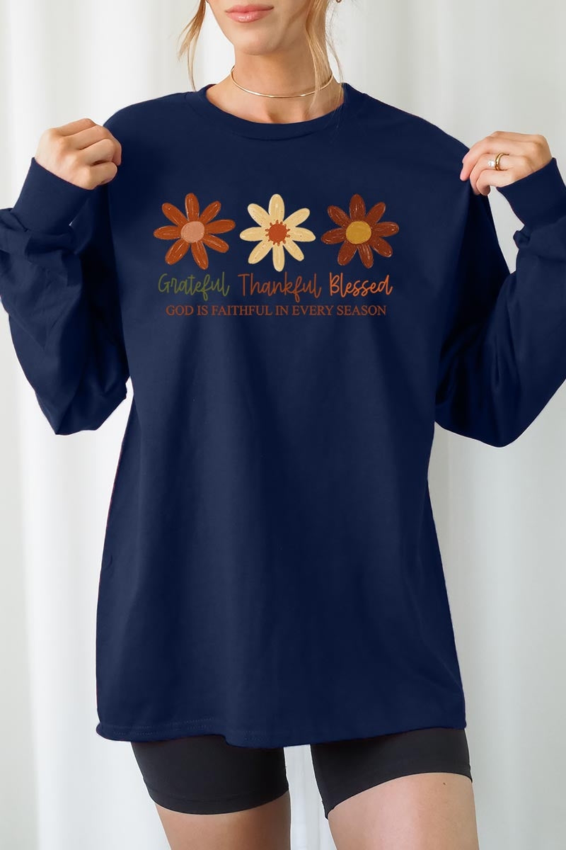 UL240-E3165 Boho Fall Christian Graphic Long Sleeve Tee $13.75