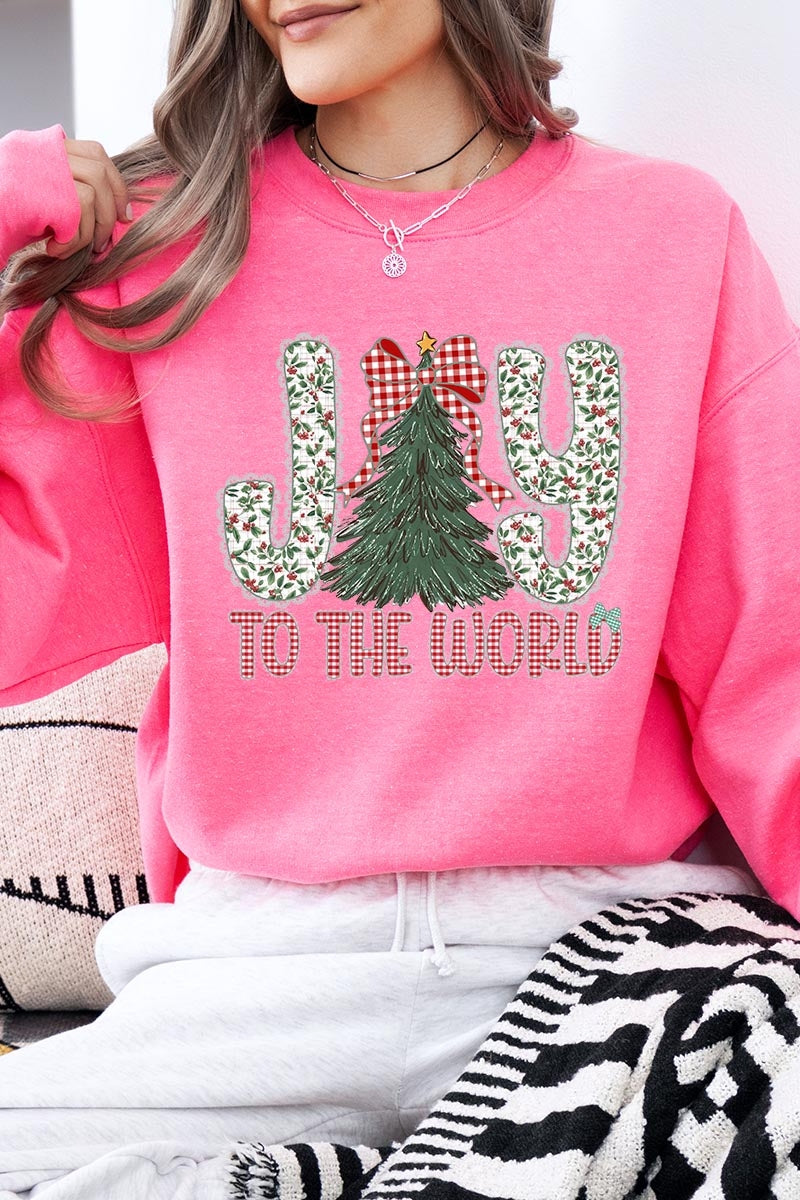 UL180-E3213 Joy to the World Graphic Sweatshirt $20