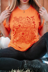 US3001P-E3181 Christmas Doodle Graphic Plus Tee $16