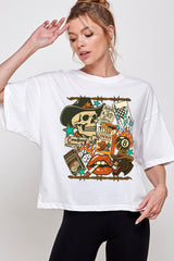 CTS-E3096 Vintage Western Collage Graphic Relaxed Crop Top $11