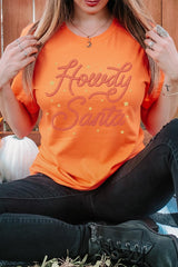 US3001P-E3199 Howdy Santa Graphic Plus Tee $16
