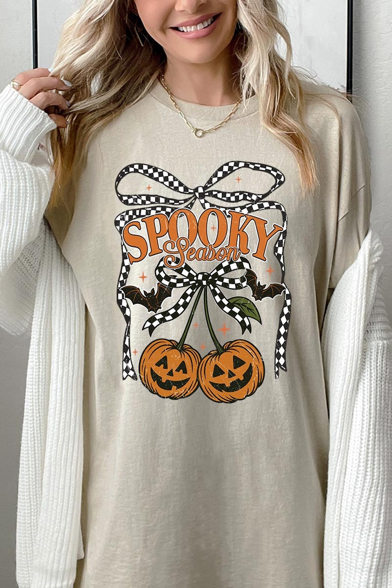 5000-E3085 Pumpkin Cherries Graphic Heavy Cotton Tee $9