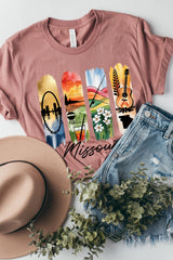US3001P-E3061MO Missouri State Brushstroke Graphic Plus Tee $16