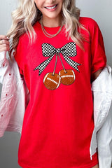 5000-E3055 Football Cherries Graphic Heavy Cotton Tee $9