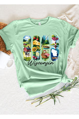 US3001P-E3061WI Wisconsin State Brushstroke Graphic Plus Tee $16