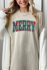 5000P-E3210 Classic Plaid Merry Graphic Plus Heavy Cotton Tee $12.75