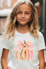 US3001Y-E3083Z Brushstroke Pumpkin Kids Graphic Tee $11