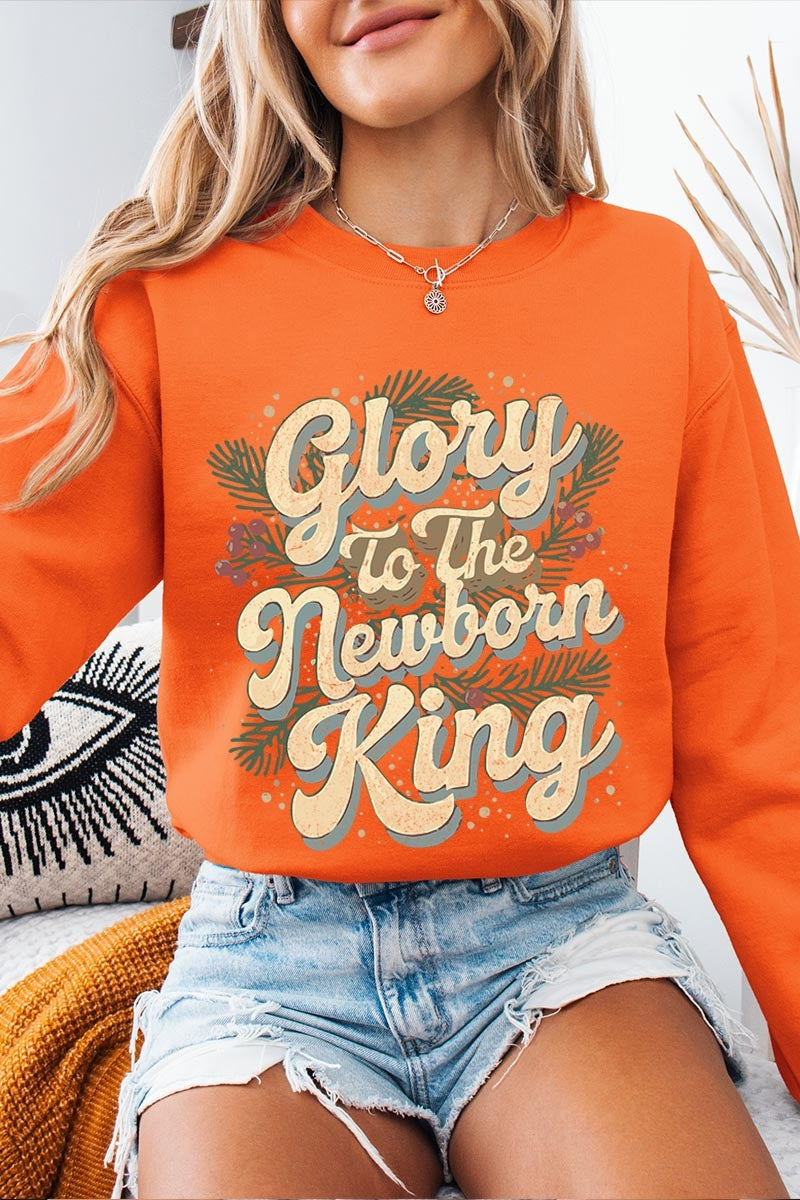 UL180-E3220 Glory to the Newborn King Graphic Sweatshirt $20