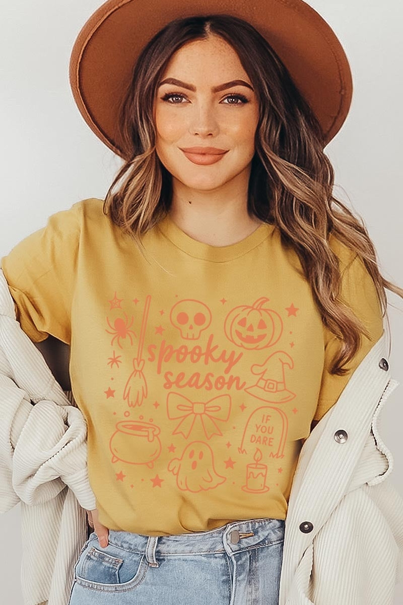 US3001P-E3141 Halloween Doodle Graphic Plus Tee $16