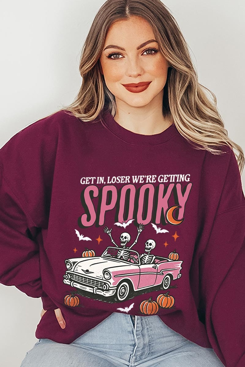UL180-E3142 Spooky Skeleton Graphic Sweatshirt $20