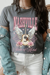 US3001-E3157 Nashville Rose Graphic Tee $12.5