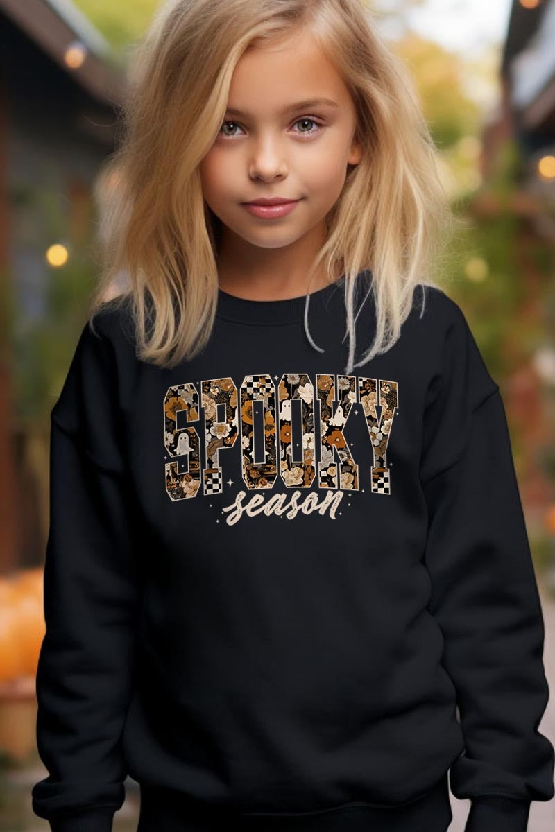 UL180B-E3105Z Spooky Season Halloween Kids Graphic Sweatshirt $20