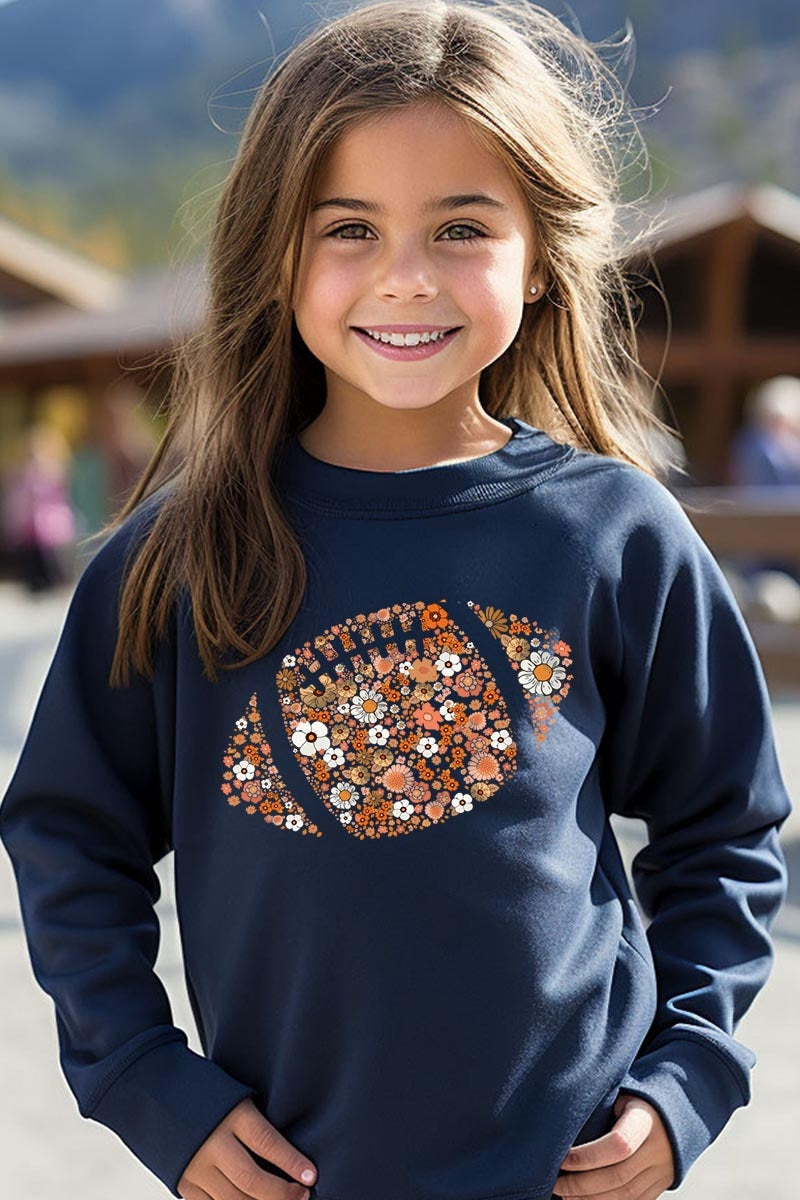 UL180B-E3133Z Floral Football Kids Graphic Sweatshirt $20