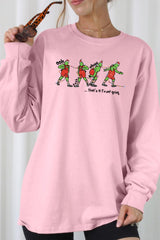 UL240P-E3203 Grinch Dance Funny Christmas Graphic Plus Long Sleeve Tee $17