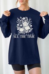 UL240P-E3116 God Is Good Floral Graphic Plus Long Sleeve Tee $17