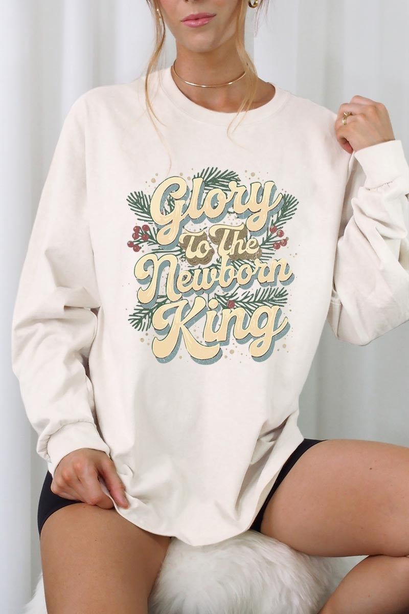 UL240P-E3220 Glory to the Newborn King Graphic Plus Long Sleeve Tee $17