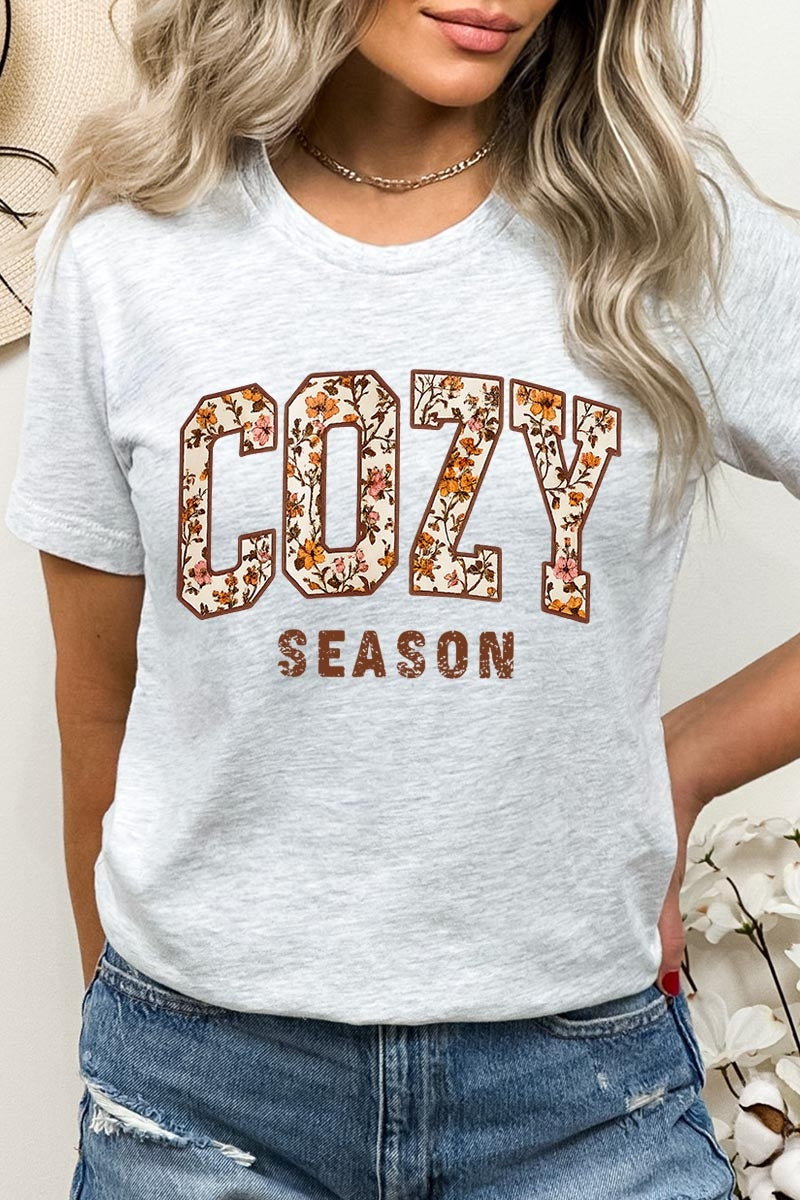US3001-E3082 Cozy Season Graphic Tee $12.5