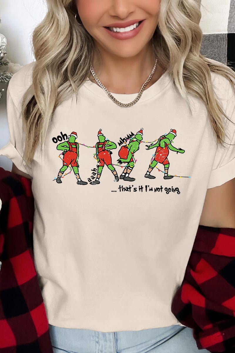 US3001P-E3203 Grinch Dance Funny Christmas Graphic Plus Tee $16