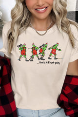 US3001-E3203 Grinch Dance Funny Christmas Graphic Tee $12.5