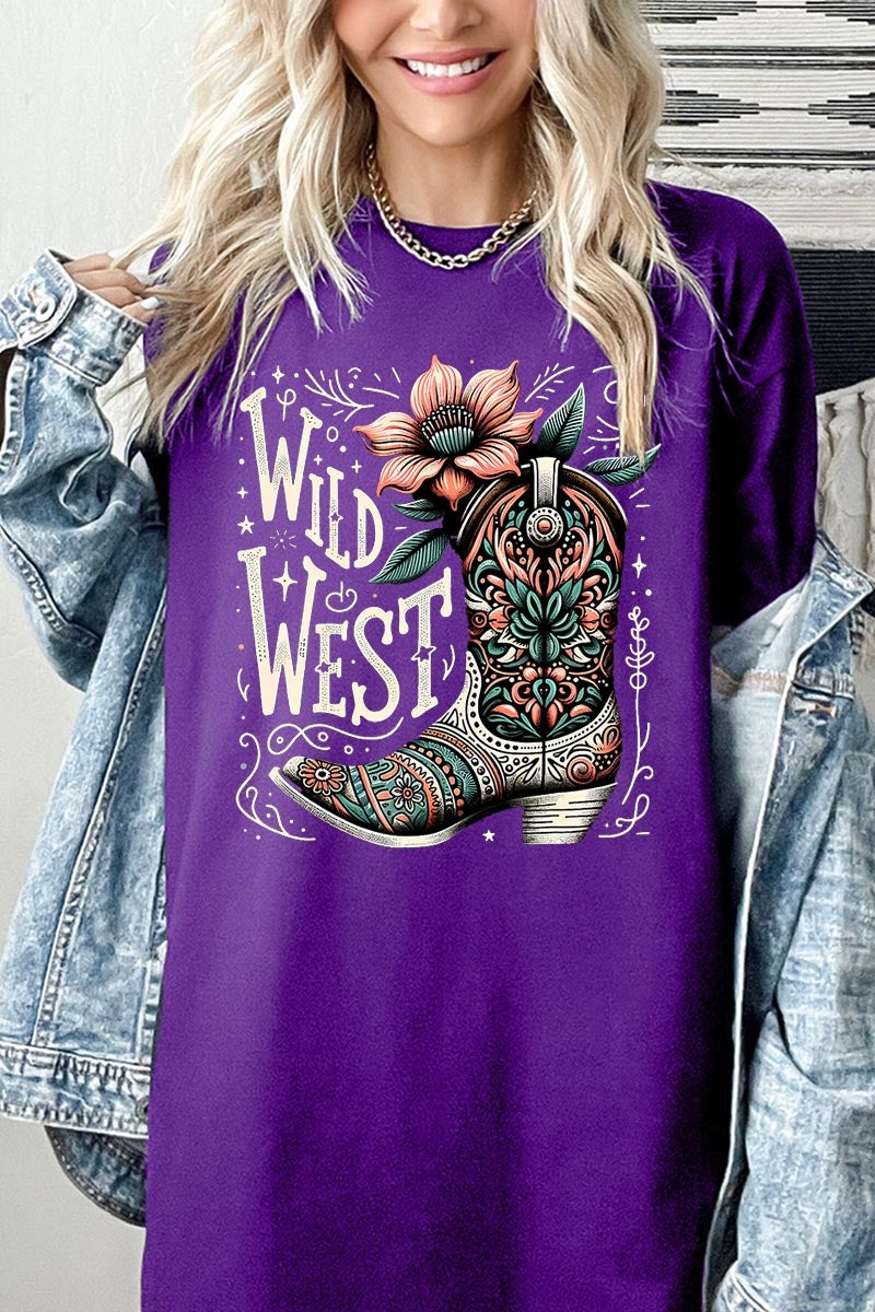 5000P-E3100 Wild West Cowgirl Boot Plus Heavy Cotton Tee $12.75