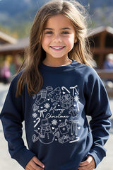 UL180B-E3181Z Christmas Doodle Kids Graphic Sweatshirt $20