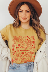 US3001-E3181 Christmas Doodle Graphic Tee $12.5