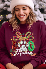 UL180P-E3194 Dog Mama Christmas Paw Graphic Plus Sweatshirt $25